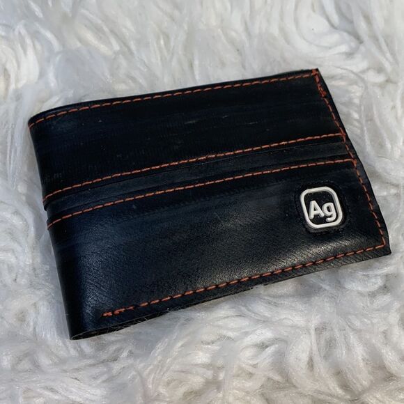 ALCHEMY Goods Recycled Bicycle iInner Tubes Franklin Wallet Black/Orange Men’s - Picture 9 of 9